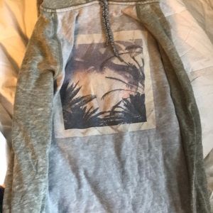 “Roxy” green and grey graphic hoodie